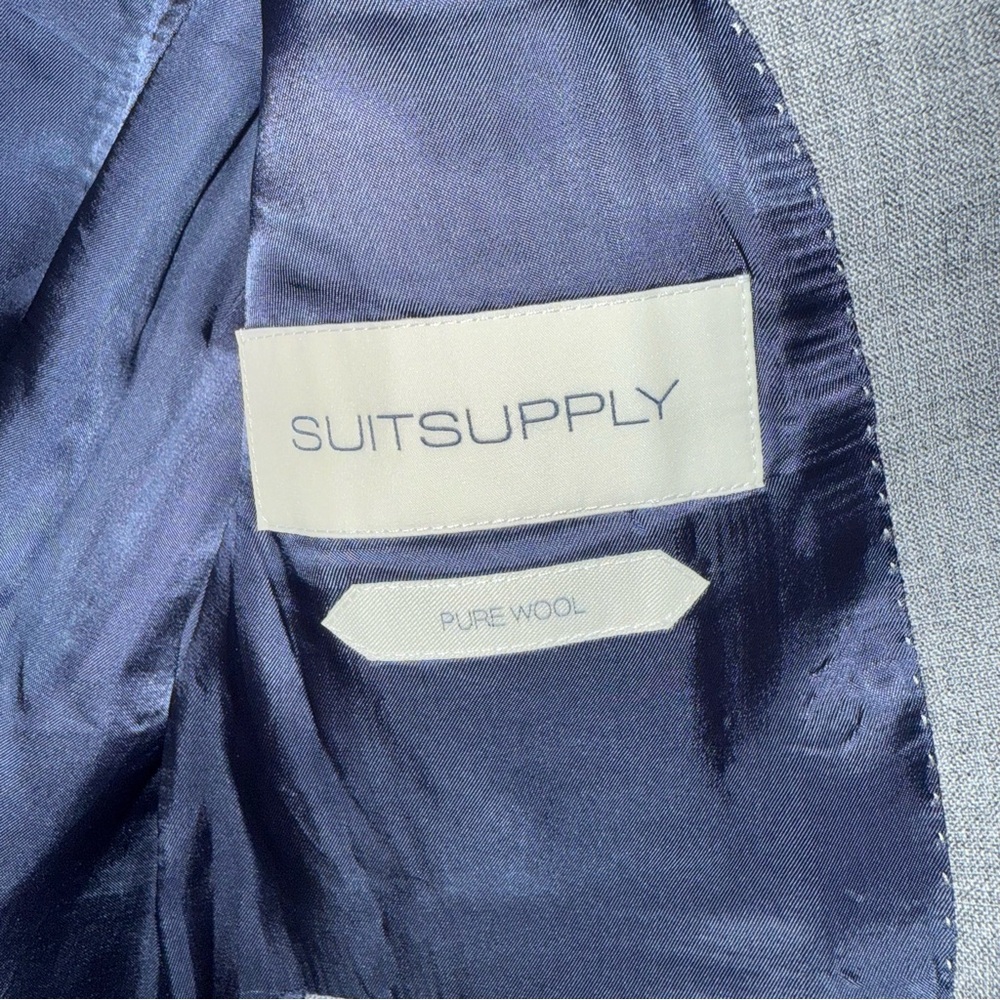 $499 Suitsupply Lazio 100% Wool VBC light Gray Suit jacket Blazer 36S *As-is* - Picture 13 of 17
